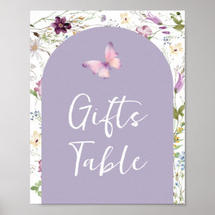 Wildflower Wild ONE Butterfly Garden Gifts Table Poster