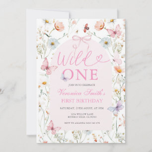 Wildflower Wild ONE Garden Party Birthday Invitation