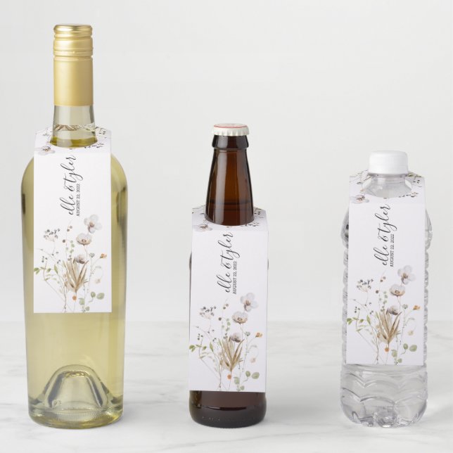Wildflower Wine Label Bottle Hanger Tag (In Situ)