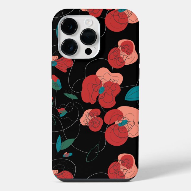 Wildflower Wonderland | Stylized Flowers pattern iPhone Case (Back)