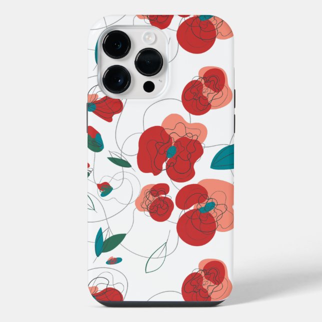 Wildflower Wonderland | Stylized Flowers pattern iPhone Case (Back)