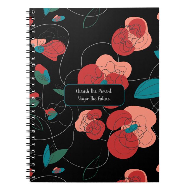 Wildflower Wonderland | Stylized Flowers pattern Notebook (Front)