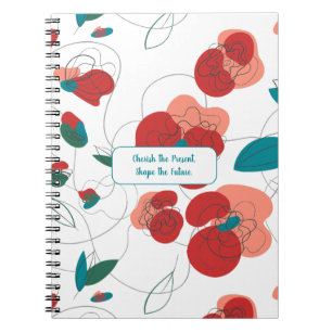 Wildflower Wonderland Stylized Flowers pattern Notebook