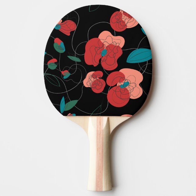Wildflower Wonderland | Stylized Flowers pattern Ping Pong Paddle (Front)