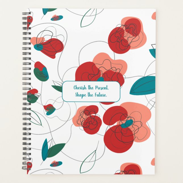 Wildflower Wonderland | Stylized Flowers pattern Planner (Front)