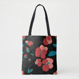 Wildflower Wonderland Stylized Flowers pattern Tote Bag