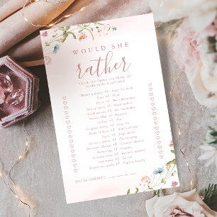 Wildflower would she rather bridal shower game