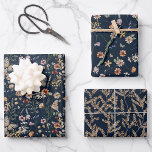 Wildflower Wrapping Paper<br><div class="desc">This stylish & elegant Navy Blue Boho Floral Wrapping Paper features gorgeous hand-painted watercolor wildflowers arranged in a lovely bouquet perfect for spring, summer, or fall weddings. Find matching items in the Navy Blue Boho Wildflower Collection.</div>