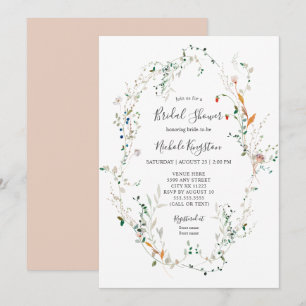 Wildflower Wreath Bridal Shower Invitation