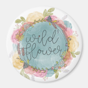 Wildflower Wreath Floral Magnet