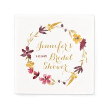 Wildflower Wreath Shower Napkins