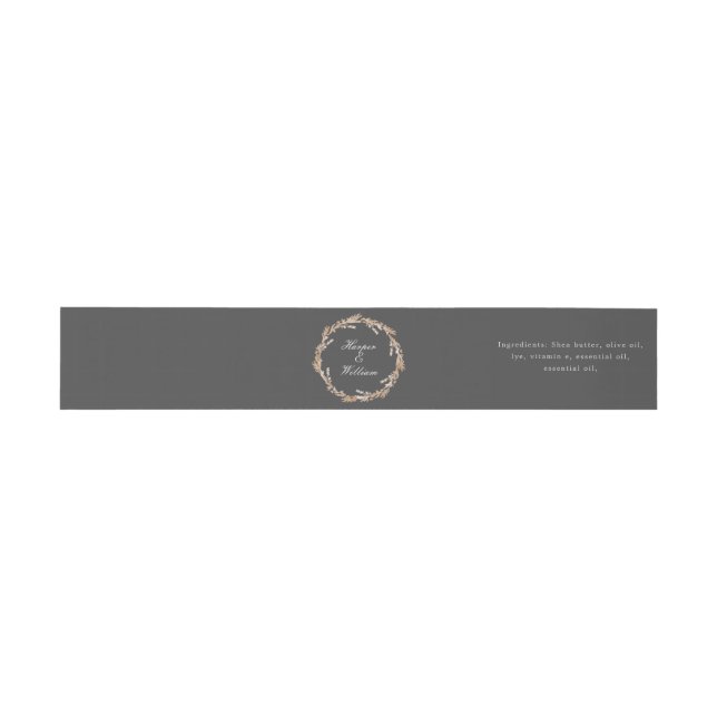 wildflower wreath soap wrap wedding gift invitation belly band (Flat)