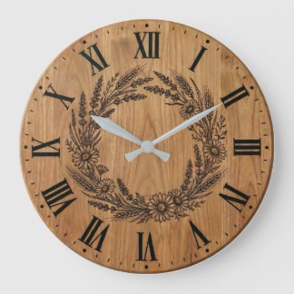 Wildflower Wreath wall clock |  Farmhouse Decor 