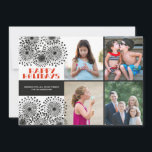 Wildflower x4<br><div class="desc">Showcase your favourite photos with this enchanted card from PiPo Press.  Designed with a bold black and white floral pattern and a bright red handwritten "Happy Holidays",  it sends the classic season's greetings.  Wish your friends and family happy holidays this season with warmth and love.</div>