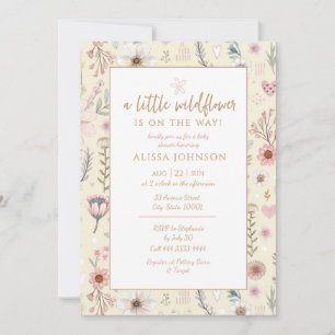 Wildflower Yellow Baby Shower Invitation