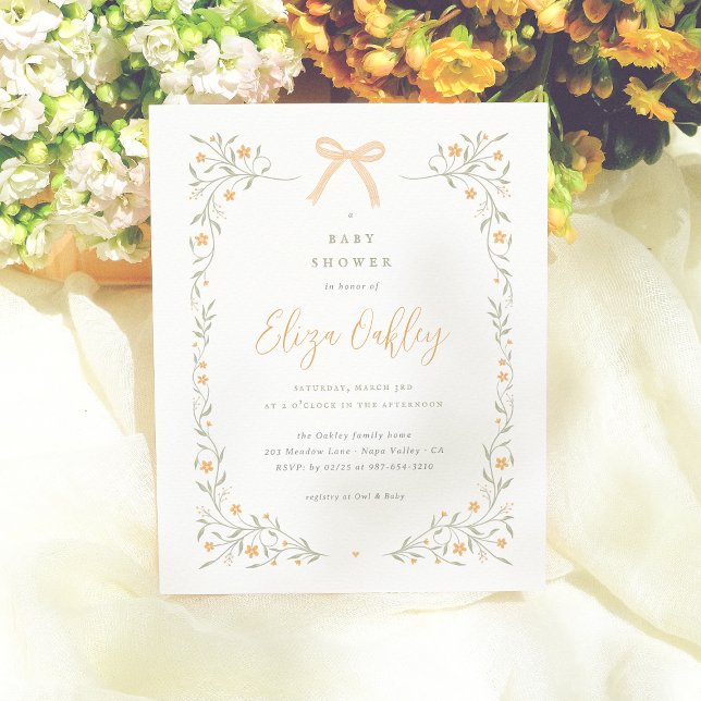 Wildflower & Yellow Bow Garden Baby Shower Budget (Creator Uploaded)