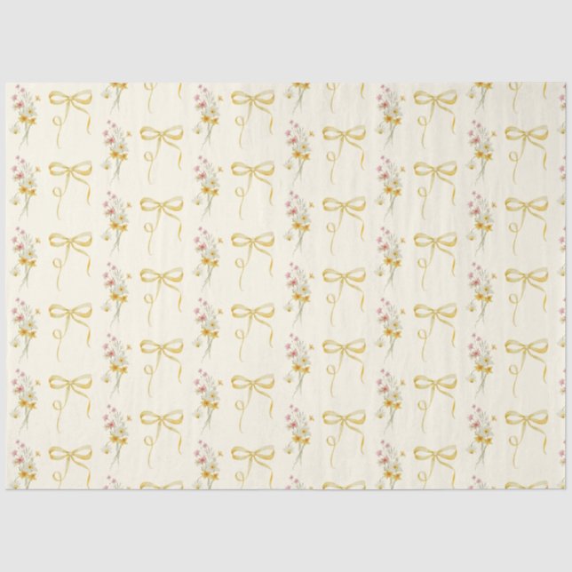 Wildflower yellow boy Baby in Bloom Tissue Paper (Front)