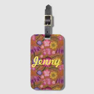 Wildflower Yellow Floral Personalized Luggage Tag