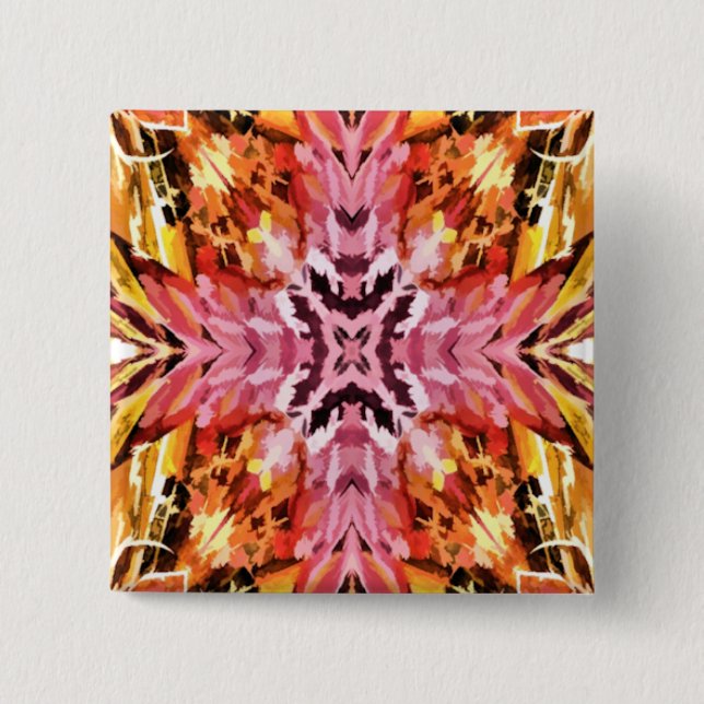 WILDFLOWERS 2 INCH SQUARE BUTTON (Front)