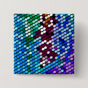 WILDFLOWERS 2 INCH SQUARE BUTTON