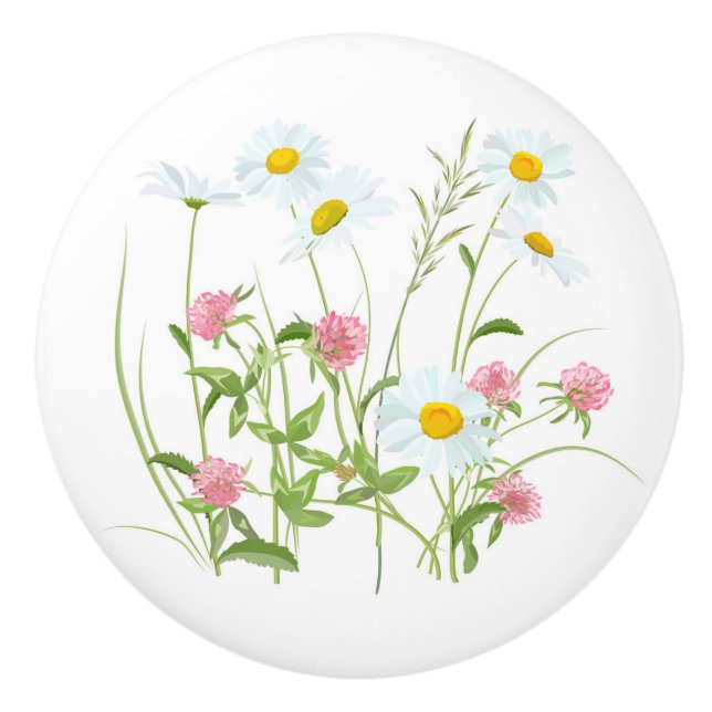 Wildflowers 3 ceramic knob (Front)