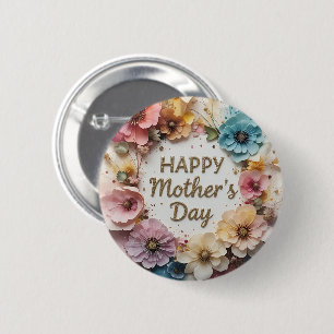 Wildflowers 3D Mother´s Day 2 Inch Round Button