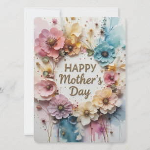 Wildflowers 3D Mother's Day Holiday Card