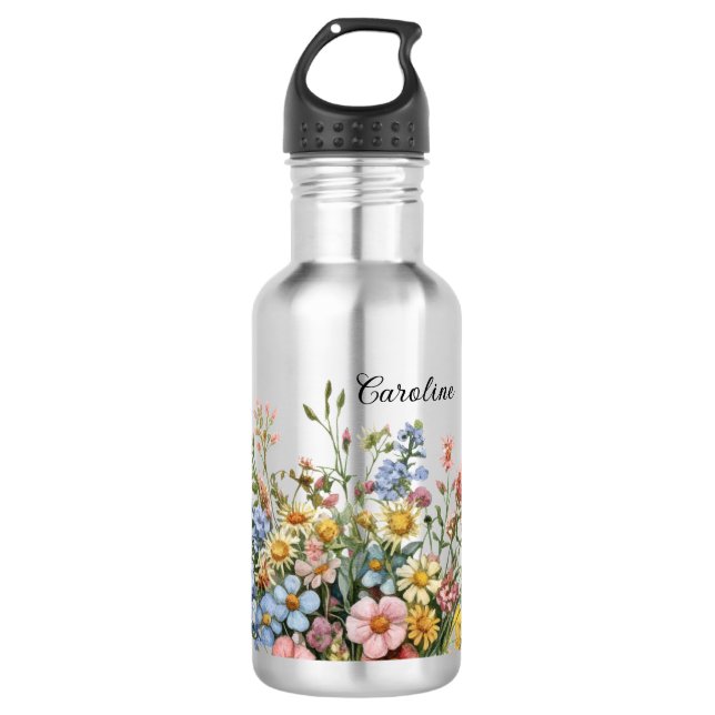 Wildflowers & Add your name 532 Ml Water Bottle (Front)