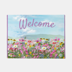 Wildflowers against a Blue Sky Doormat