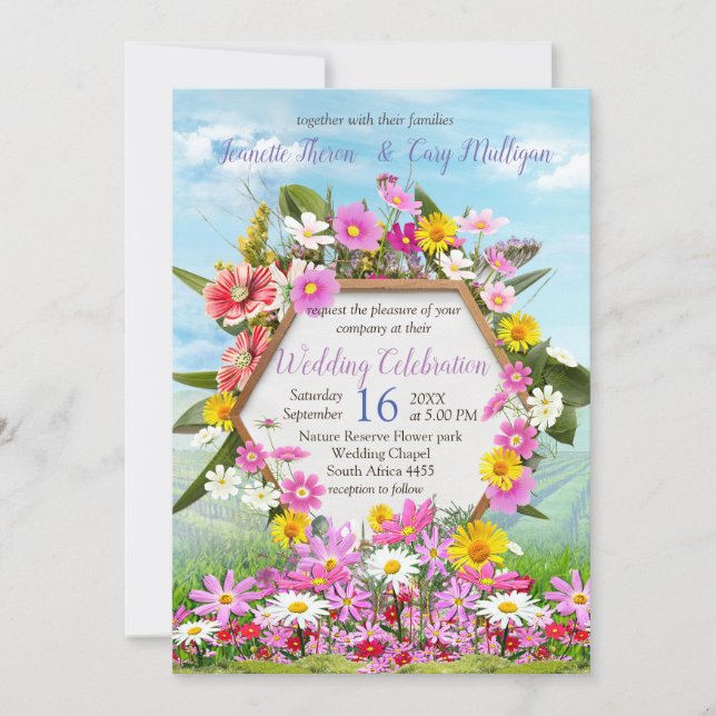 Wildflowers against a  Blue Sky Invitation (Front)