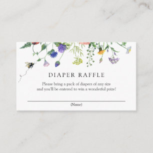 Wildflowers and Bee Diaper Raffle Enclosure Card