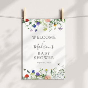 Wildflowers and Bee Welcome Sign