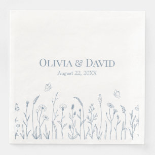 Wildflowers and Butterfiles Wedding Napkins