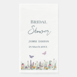 Wildflowers and Butterflies Bridal Shower Party Napkin