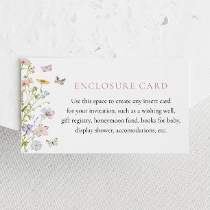 Wildflowers and Butterflies Custom Enclosure Card