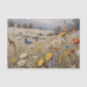 Wildflowers and Butterflies Decoupage Tissue Paper