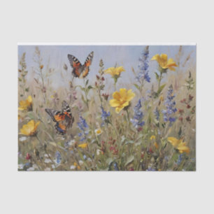 Wildflowers and Butterflies Decoupage Tissue Paper