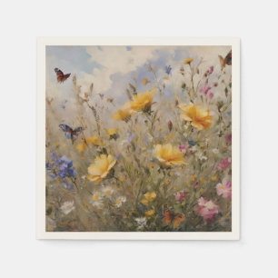 Wildflowers and Butterflies Paper Napkin