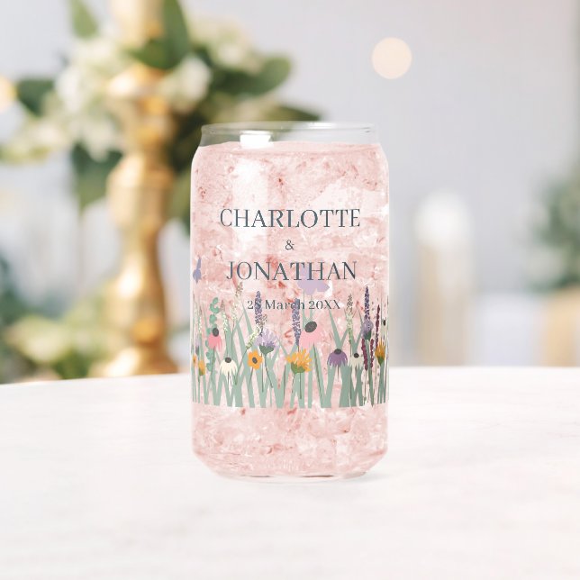 Wildflowers and Butterflies Wedding  Can Glass (Insitu (Wedding))