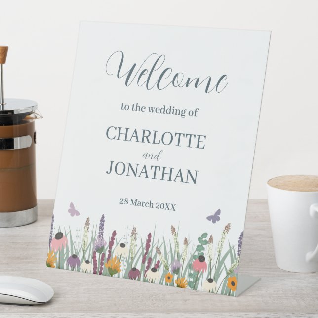 Wildflowers and Butterflies Wedding    Pedestal Sign (In SItu)