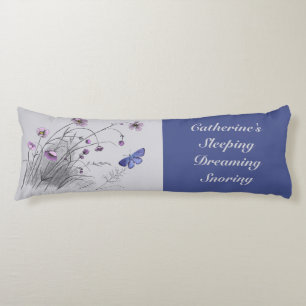 Wildflowers and Butterfly Body Pillow