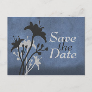Wildflowers and Grunge Save the Date Postcard