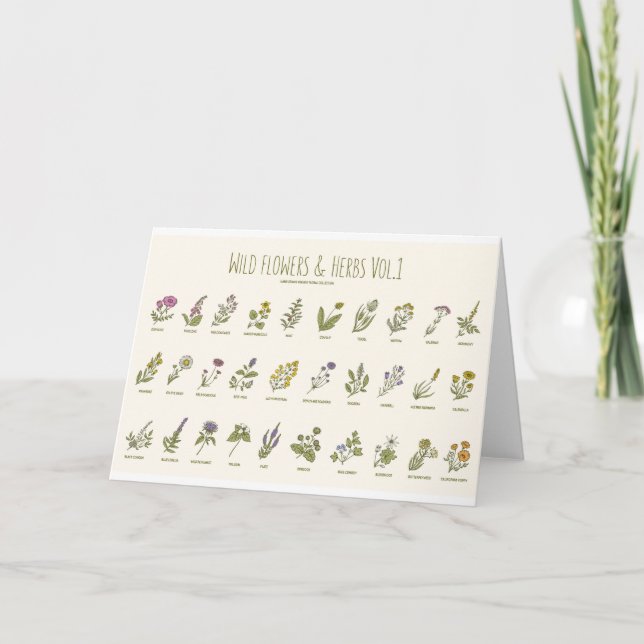 Wildflowers and Herbs Thank You Card (Front)