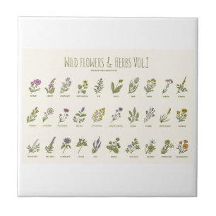 Wildflowers and Herbs Tile