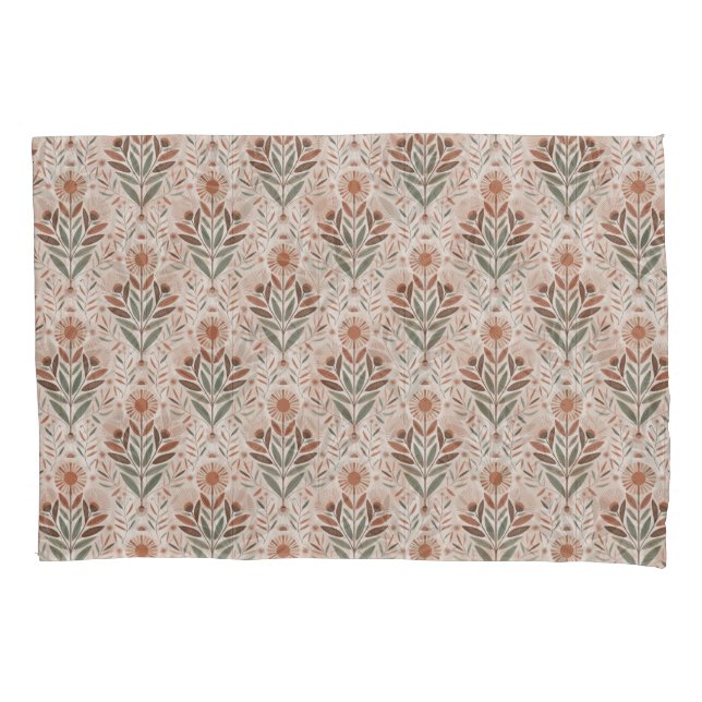 Wildflowers And Leaves Seamless Pattern Pillowcase (Front)