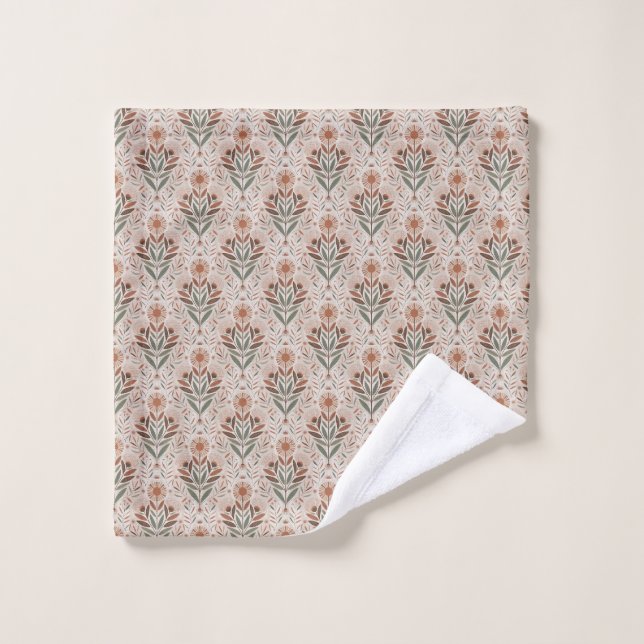Wildflowers And Leaves Seamless Pattern Wash Cloth (Wash Cloth)