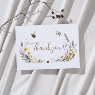 Wildflowers and Lovebug Baby Shower Thank You Card