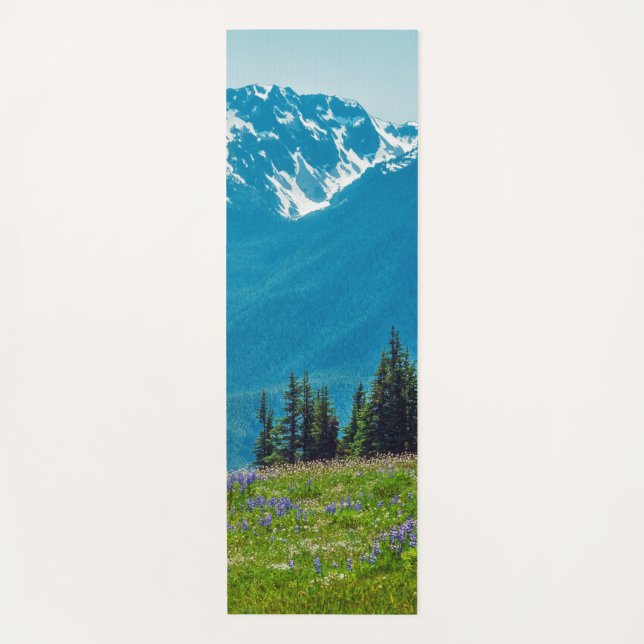 Wildflowers and Mountains Yoga Mat (Front)