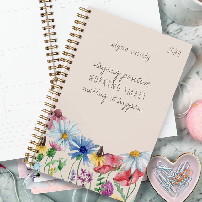 Wildflowers and Positive Affirmation Personalized Planner (Creator Uploaded)