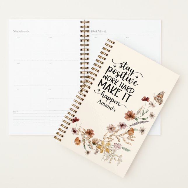 Wildflowers And Positive Quote  Planner (Display)